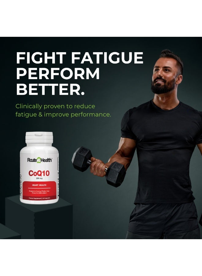 Route2Health Route 2 Health CoQ10 200mg – 30 Capsules – Coenzyme Q10 Supplement for Energy Production, Heart Health, and Cellular Support – Antioxidant Formula for Cardiovascular Wellness – Non-GMO & Gluten-Free - Image 3