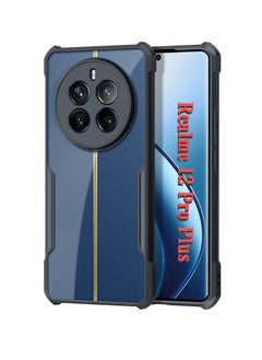 GKK Realme 12 Pro Plus 5G Case Cover, Camera Lens Protection Back Cover, TPU Shockproof Airbags Bumper Mobile Phone Case, Slim Fit Anti-Yellowing PC Mixed Material Protective Casing (Black Clear)  - Image 1