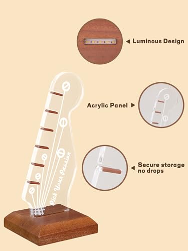 CoolGift Mart Light Up Guitar Pick Holder, Electric Guitar Headstock Shaped Acrylic & Wooden USB Powered Display Case - Guitar Accessories Gift for Players/Men (Picks Storage Organizer) - Image 5