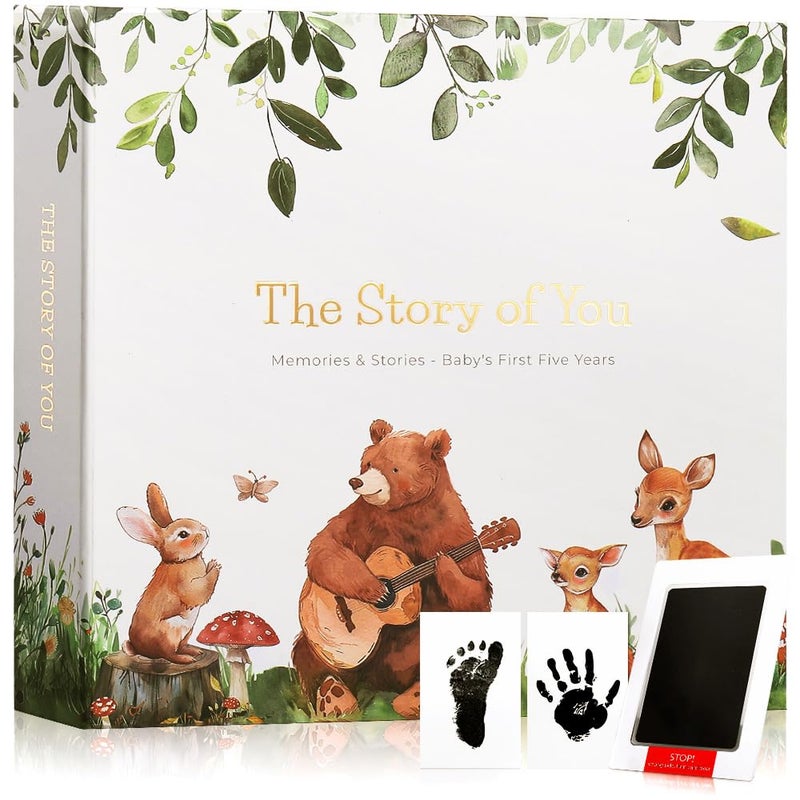 molekaus Baby Books for Baby Gift,Baby Book Keepsake Timeless First 5 Year,Baby Memory Book Scrapbook Album from Birth to Age 5, Baby Photo Albums Gender Neutral Baby Items,154 Pages - Image 1