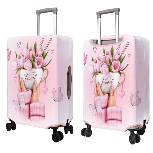 PtRug Travel Luggage Cover Suitcase Protector Fits 1832 Inch Wheel Covers PatternedTravel Related Items Flower Luggage Protector Elastic S - Image 3