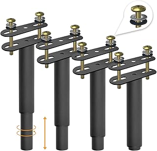 Novamer Novamer 4Pcs Adjustable Metal Bed Frame Support Legs, Bed Frame Center Slats Heavy Support Leg, Extra Durable Steel  - Image 1