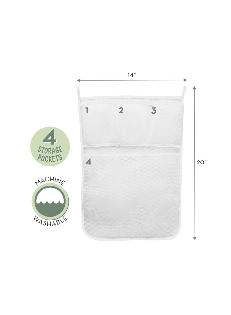 1 Pack Baby Bath Toy Storage for Tub with Pockets, Mesh Organizer Kids Shower Caddy Bathroom Holder Soaps and Shampoos Bathtub Net 14 Inch by 20 Hooks Included - Image 4