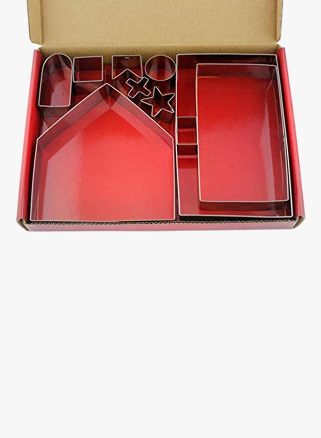 NIBEMINENT 10-Piece 3D Gingerbread House Cookie Cutters Silver - Image 5