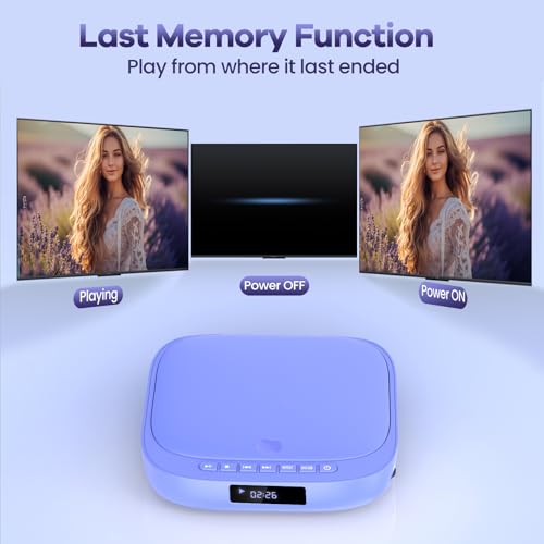 Desobry DVD Players for TV Desobry Mini DVD Player HDMI RCA Output 1080P HD All Region Free DVD Player with Remote Control, Compact DVD Player for Smart TV Support USB/TF Card, PAL/NTSC - Image 4