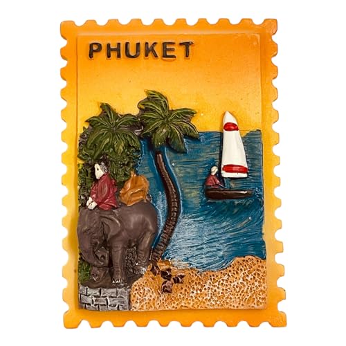 Krisah Fridge Magnet Resin 4D Countries Magnet Gift Souvenir Travel Magnets (Orange Phuket) - Image 1