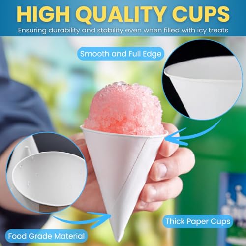 Smygoods Disposable White Paper Cone Cups (Pack of 200-4.5 oz) Eco-Friendly, Leak-Proof, Ideal for Events, Water Coolers, Quick Hydration & Efficient Cleanup - Image 4