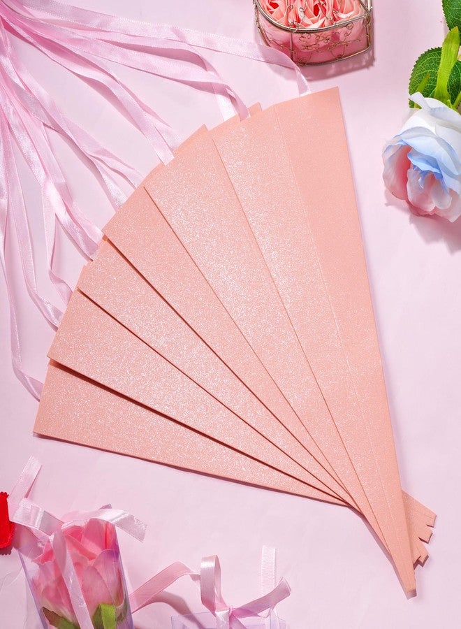 mifengda 24pcs Flower Bags Single Rose Sleeves Valentine Flower Bouquet Bag Single Rose Box Pink DIY Gift Flower Wrapping Paper Bag for Valentine Mother Day Graduation Wedding Birthday Floral Arrangement - Image 5