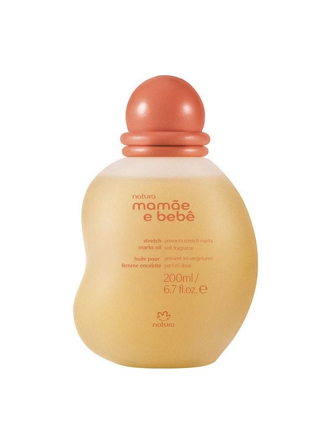 natura - Mamãe e Bebê Mom Stretch Marks Oil - Moisturizing Shower Oil - Skin Elasticity - 100% Vegan - Almond Oil - 97.3% Natural Origin - All Skin - Cruelty Free - Baby Essentials - 6.7 fl oz (200ml) - Image 1
