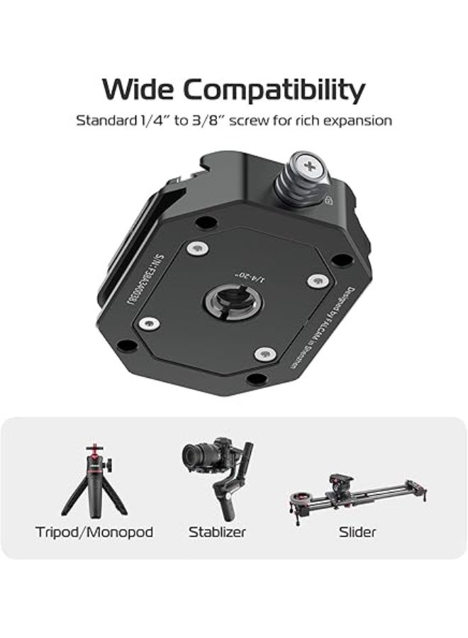 ULANZI F38 Quick Release Plate Base Mount with 1/4" 3/8" Screw Thread, Compatible with Tripod, Stabilizers, Gimbal, Video Monitor, Monopod, 38mm Standard, Cameras - Image 2