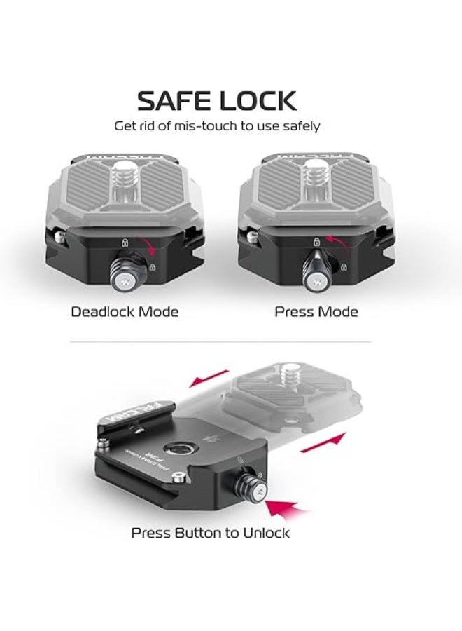 ULANZI F38 Quick Release Plate Base Mount with 1/4" 3/8" Screw Thread, Compatible with Tripod, Stabilizers, Gimbal, Video Monitor, Monopod, 38mm Standard, Cameras - Image 4