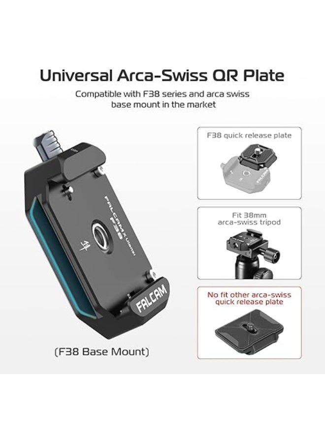 ULANZI F38 Quick Release Plate Base Mount with 1/4" 3/8" Screw Thread, Compatible with Tripod, Stabilizers, Gimbal, Video Monitor, Monopod, 38mm Standard, Cameras - Image 5