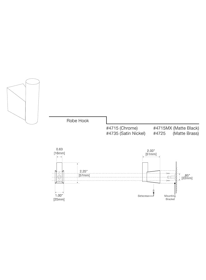gatco 4715 Blue Robe Hook Chrome - Image 4