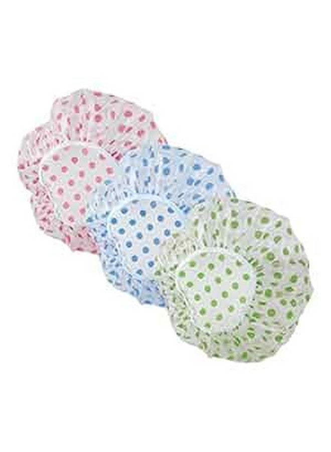 ZINZA 3PCS Shower Caps Disposable and Reusable Waterproof Caps for Women - Waterproof and Convenient for Travel (Multi) - Image 1