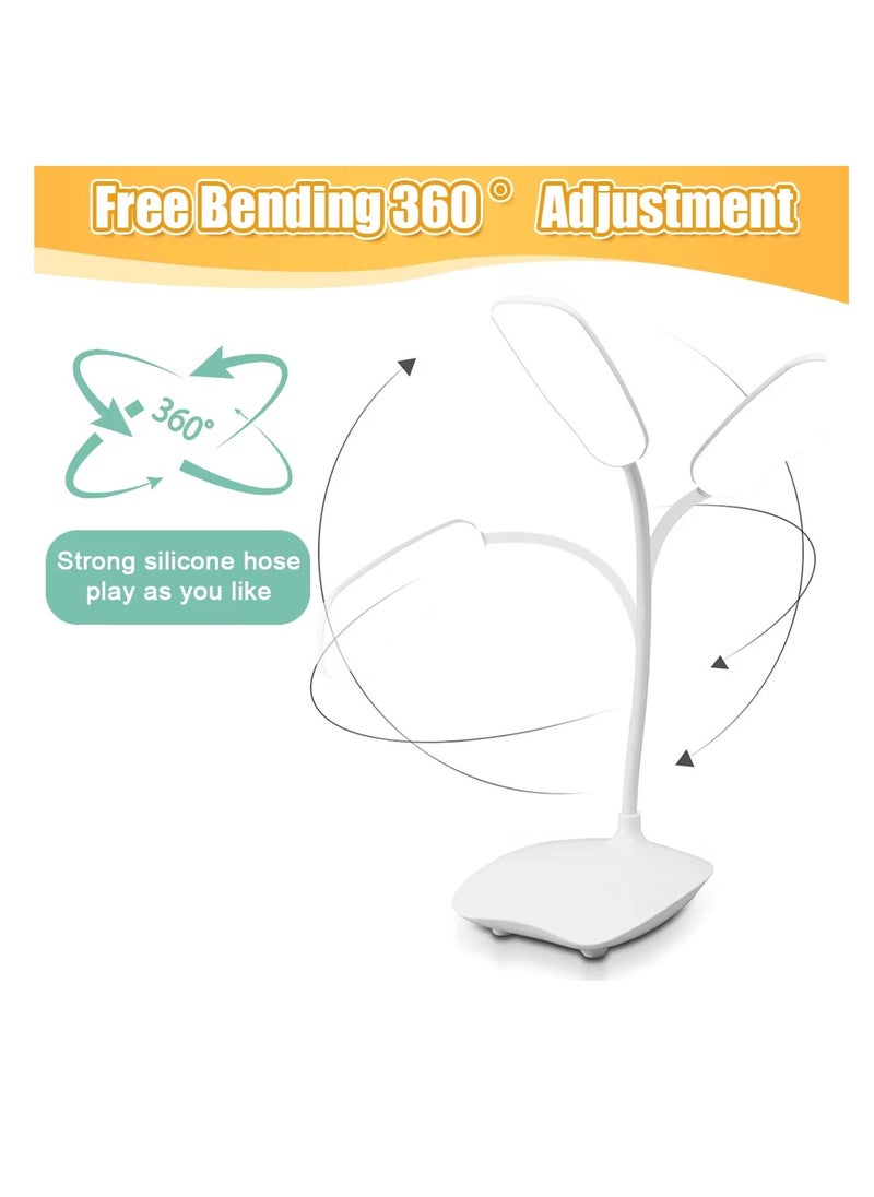 Generic - Touch LED lampshade, 360 degree flexible desk lamp, study and reading rechargeable, 3 levels of touch lighting with USB port (1 piece - multi-color) - Image 1