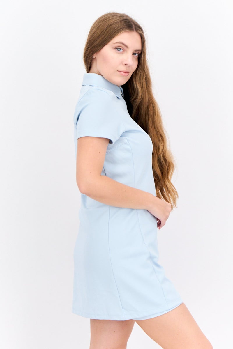 Lyle & Scott Women Brand Logo Mini Dress, Light Blue - Image 2