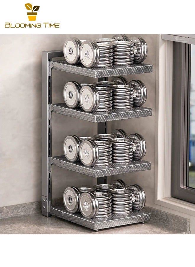 BLOOMING TIME Single-Sided Kitchen Storage Rack, Multi-Tiered Sink-Mounted Pot Rack for Home Use, Cabinet-Mounted Tiered Pot Storage Rack, Freestanding Kitchen Countertop Storage Rack, Adjustable Multi-Tiered Sink Cabinet Shelving Unit, Black - Image 4