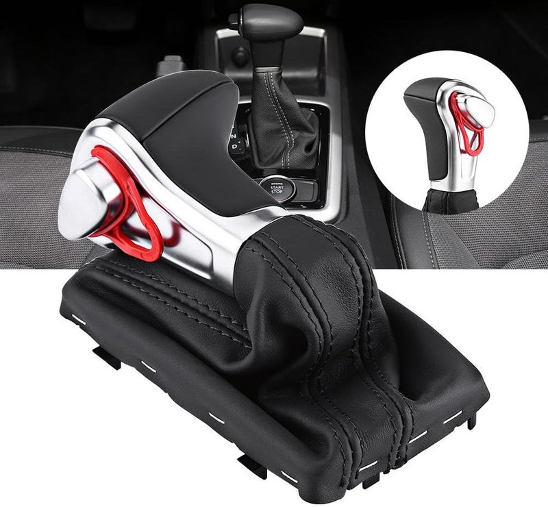 woobles Car Automatic Shift Knob with Button, for A5 A4L Q5 B8 B8PA B9 2009-2016, Left-Hand Drive Gaiter Boot Gear Shift Stick Knob Leather Dust-Proof Gaiter Boot Cover D - Image 3
