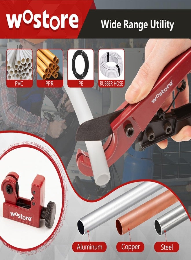 Wostore PEX Pipe Cutter Set Drip Line Include Plastic Pipe Cutter 1-1/4" Cutting Tool For PEX, PVC, PPR Hoses With Tube Cutter 1/8"to 7/8" Or 3-22mm, 3 Rolls Of 10 Meter PTFE Seal Tapes - Image 4