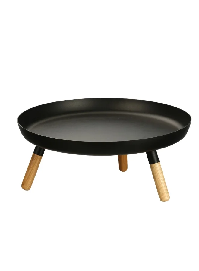 Felli Metal Serving Tray with Base Black and Brown Large Y1K150059