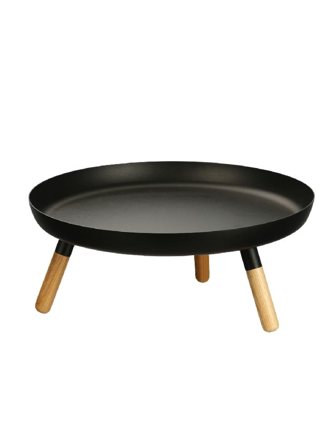 Felli Metal Serving Tray with Base Black and Brown Large Y1K150059