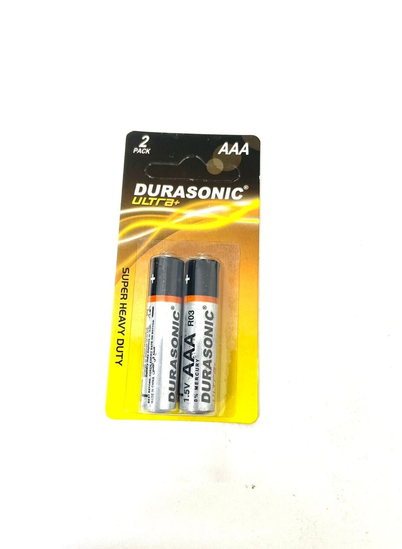 Durasonic Ultra Plus Super Heavy Duty UM-4 1.5V Battery 2 Piece 