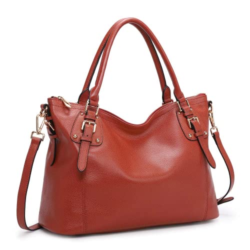 Kattee Leather Handbags Tote Shoulder Bag for Woman Satchel Designer Purse Top Handles Crossbody Bag Large Capacity - Image 1