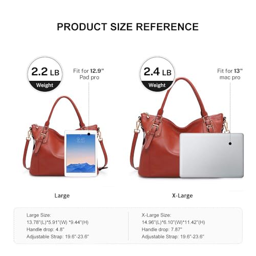 Kattee Leather Handbags Tote Shoulder Bag for Woman Satchel Designer Purse Top Handles Crossbody Bag Large Capacity - Image 3