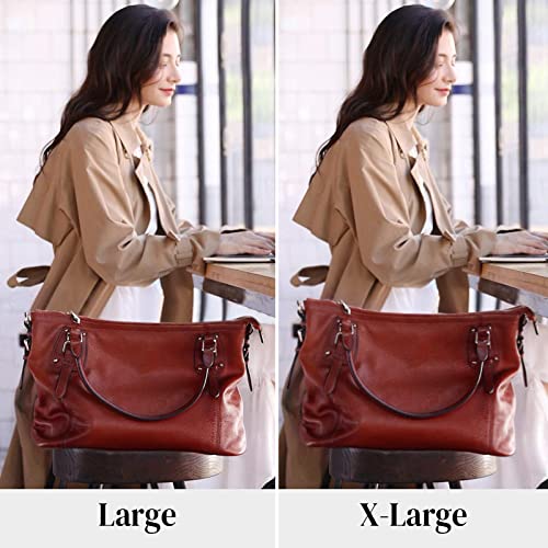 Kattee Leather Handbags Tote Shoulder Bag for Woman Satchel Designer Purse Top Handles Crossbody Bag Large Capacity - Image 2