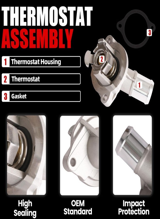 MITZONE Aluminum Engine Coolant Thermostat Housing Assembly Compatible With 2016-2019 Chevy Cruze 2018-2023 Equinox 2016-2022 Buick Encore 2016-2023 Malibu 2021-2022 Trax 2018-2023 GMC Terrain - Image 3