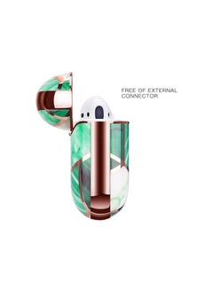 Generic Elmo3ezz Compatible with Airpods 2 Cute Marble Shiny Chrome Airpods Case with Keychain Shockproof Full Protection Cover for Apple Airpods 2/Airpods (Green)  - Image 2