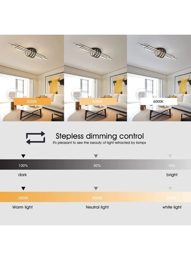 YATAI LIGHTING Modern LED Ceiling Lamp, 35W Flush Mount Light, 80cm, Three-Color Dimming with Remote Control for Kitchen, Dining, and Living Room - Image 2