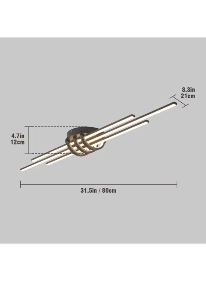 YATAI LIGHTING Modern LED Ceiling Lamp, 35W Flush Mount Light, 80cm, Three-Color Dimming with Remote Control for Kitchen, Dining, and Living Room - Image 5