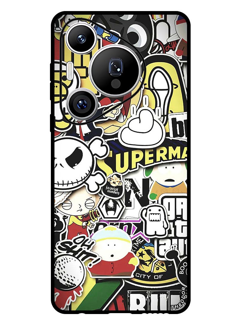 Theodor Protective Case Anti Scratch Shock Proof Bumper Cover For Huawei Pura 70 Pro Plus Cartoon Collage - Image 1