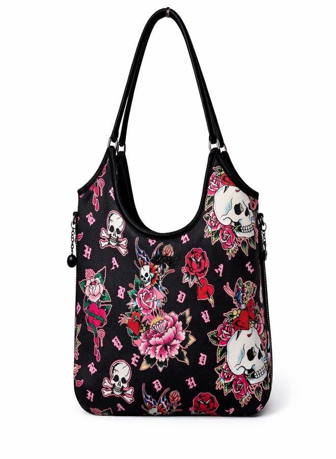 ED HARDY PANTHER TOTE SHOULDER BAG (Skull & Rose) - Image 1