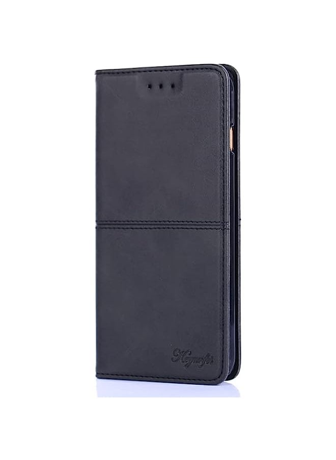 HuHa - HuHa Case Cover Compatible For Huawei nova Y90 4G Cow Texture Magnetic Horizontal Flip Leather Phone Case Black - Image 1