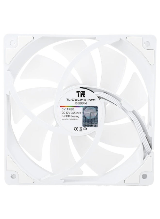 Thermalright THERMAL RIGHT TL-C12CW-S*5 ARGB Fan 1550 RPM±10% White 5 pieces  - Image 2