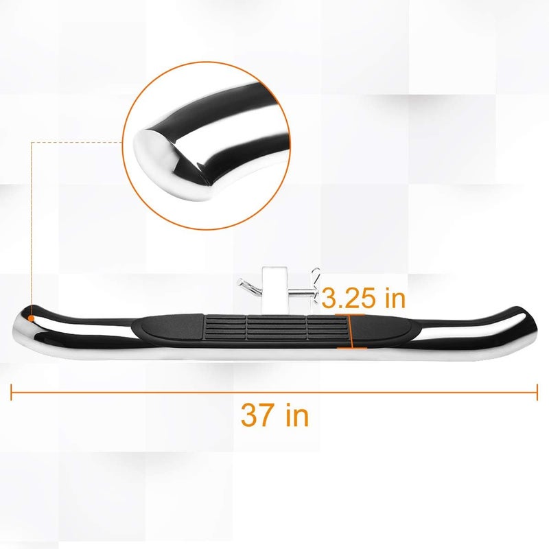 PM Performotor Universal 37x3.25 Inches Stainless Steel Trailer Truck Hitch Step Bar Fits 2" Receiver - Image 2