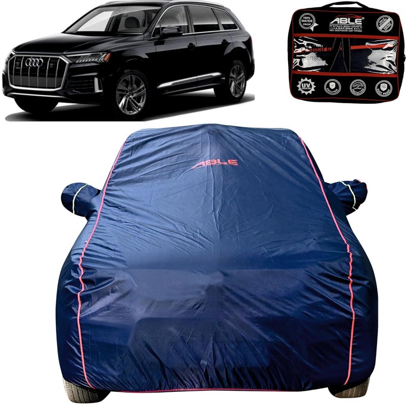 Able Parashuit Blue WR Series Car Body Cover with Mirror Pockets and Driver Door Zipper Compatible for Audi-Q7 (2015 to 2022 Model) - Image 1