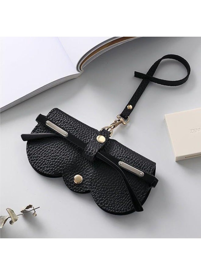 Travel Sunglasses Organizer Case For Men u0026 Women, PU Leather Eyewear Glasses Case With Hanging Strip For Bag, Snap-On Protective Cover to Protect Your Eyeglasses, Spectacles, Goggles, For Travel (Black,Gl-910) - Image 1