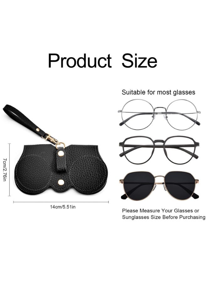 Travel Sunglasses Organizer Case For Men u0026 Women, PU Leather Eyewear Glasses Case With Hanging Strip For Bag, Snap-On Protective Cover to Protect Your Eyeglasses, Spectacles, Goggles, For Travel (Black,Gl-910) - Image 3