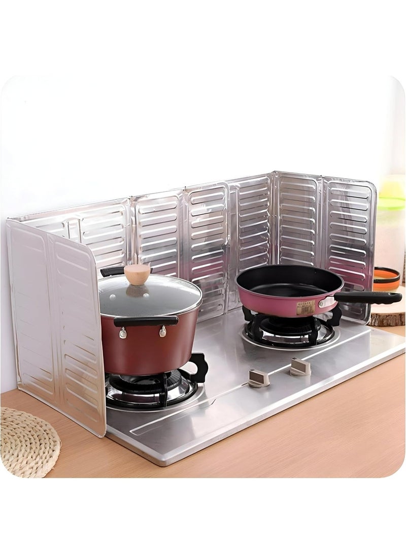 3-Sided Oil Splash Guard for Stove Top, Non-Stick Aluminum, Foldable for Cooking, 1 Piece -210 - Image 2