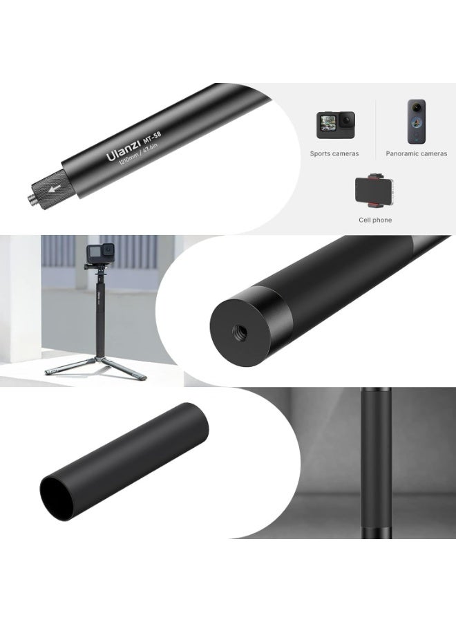 ULANZI Selfie Stick for INSTA360 Action Cam for Gopro Video Shooting Extension Pole w 1/4" Convert Adapter, Compatible w GoPro Hero 12 11 10 9 8 7 6 Max, INSTA360 ONE X R Action Cam Extension Rod - view 4