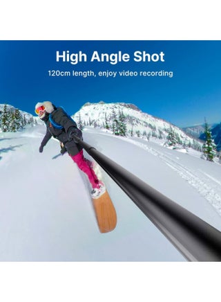 عصا سيلفي يولانزي لكاميرا الحركة INSTA360، عمود تمديد لتصوير الفيديو من GoPro مع محول 1/4 بوصة، متوافق مع GoPro Hero 12 و11 و10 و9 و8 و7 و6 Max، وعمود تمديد لكاميرا الحركة INSTA360 ONE X R - view 2