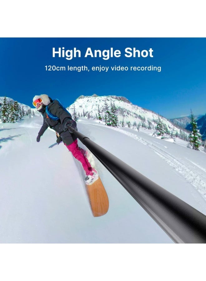 ULANZI Selfie Stick for INSTA360 Action Cam for Gopro Video Shooting Extension Pole w 1/4" Convert Adapter, Compatible w GoPro Hero 12 11 10 9 8 7 6 Max, INSTA360 ONE X R Action Cam Extension Rod - view 2