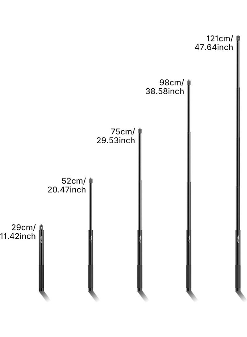 ULANZI Selfie Stick for INSTA360 Action Cam for Gopro Video Shooting Extension Pole w 1/4" Convert Adapter, Compatible w GoPro Hero 12 11 10 9 8 7 6 Max, INSTA360 ONE X R Action Cam Extension Rod - view 3