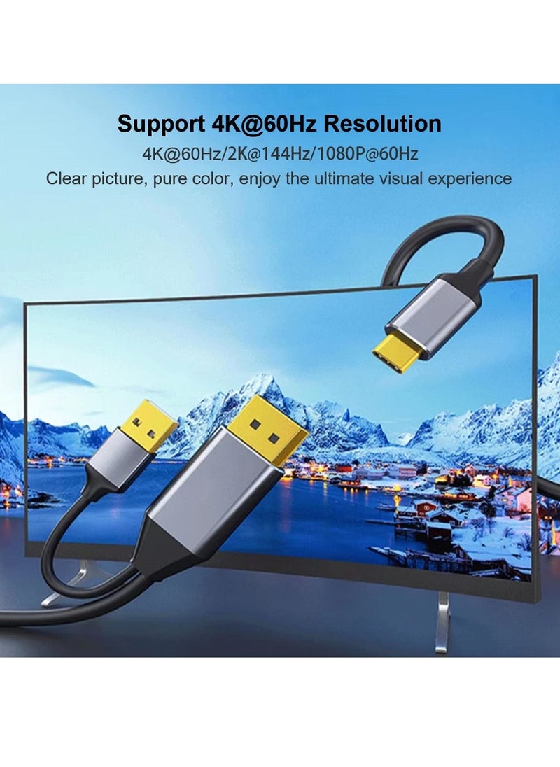 SYOSI - HDMI to USB C Adapter Cable 4K60Hz 6.6FT, DP Male to Type-C Male Converter, HDMI 2.0 Compatible with Xreal Air, Nreal Air, Steam Deck Dock, PS5, Xbox, Portable Monitor - Image 1