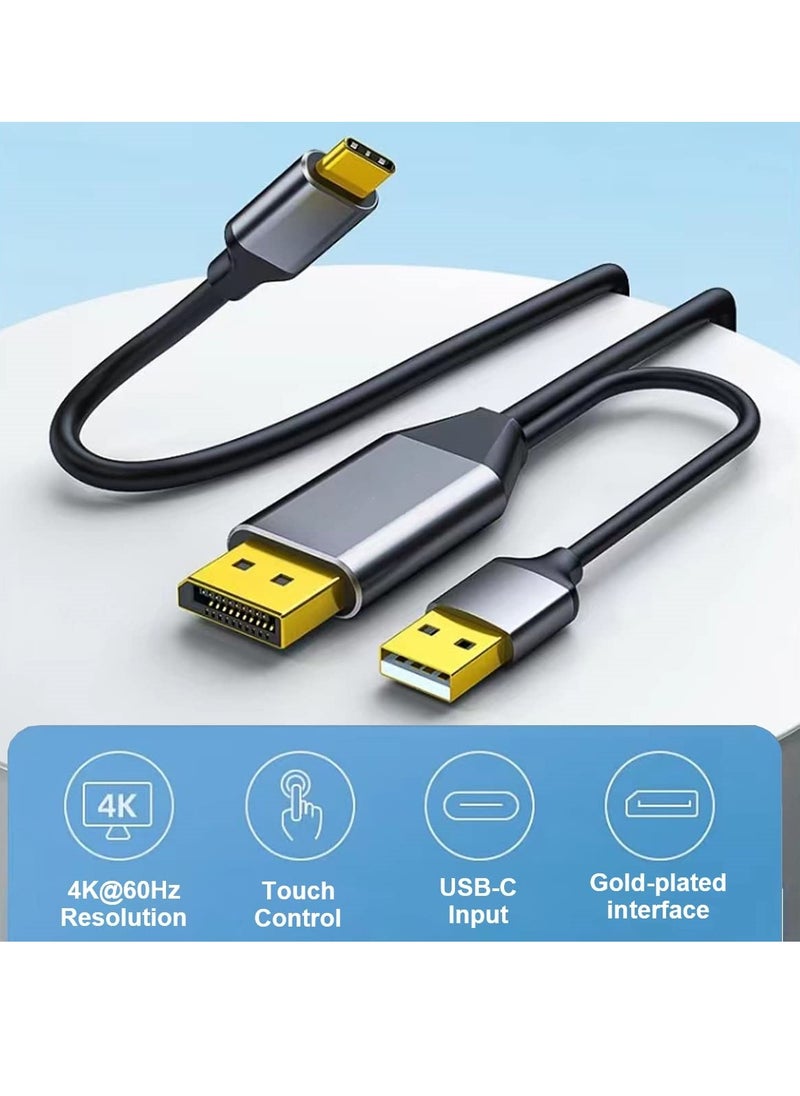SYOSI - HDMI to USB C Adapter Cable 4K60Hz 6.6FT, DP Male to Type-C Male Converter, HDMI 2.0 Compatible with Xreal Air, Nreal Air, Steam Deck Dock, PS5, Xbox, Portable Monitor - Image 1