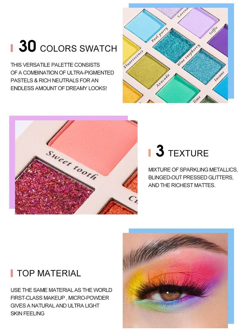 Handaiyan - 30 Colour Eyeshadow/Rainbow Mega Palette - Image 1