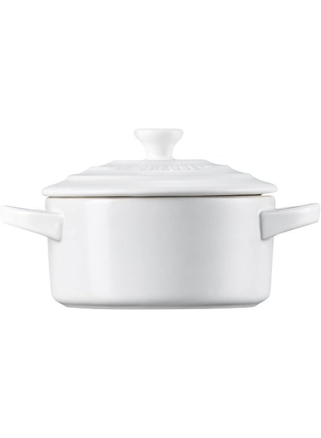 Le Creuset Stoneware Mini Round Cocotte, 8 Oz., White  - Image 3